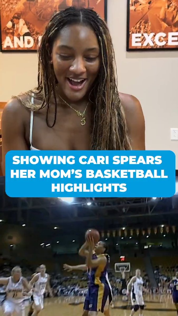 "I'm gonna have to call her and tell her that I saw this now." 😂 Texas Volleyball's Cari Spears breaks down highlights of her mom — former WNBA player Aiysha Smith — playing in March Madness with LSU Women's Basketball. #NCAAWVB