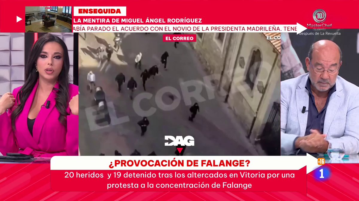 ❌"Yo quiero volver a los tiempos en los que ser fascista daba vergüenza"... Porque entre la Falange y Vox no hay diferencia", Sarah Santaolalla (Sarah Santaolalla. ♀) sobre los disturbios en Vitoria. #DirectoAlGrano13O