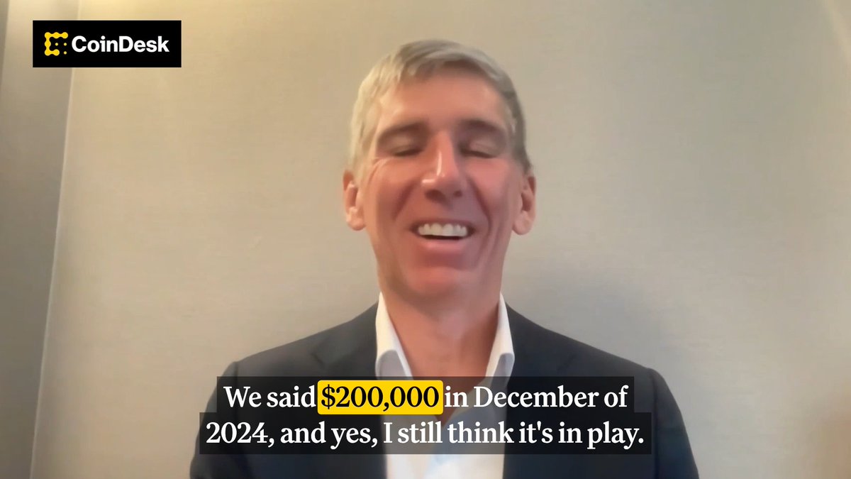 🔥 PREDICTION: Bitwise CIO Matt Hougan is standing by his 2024 target for Bitcoin. The $200K BTC target is "very much possible," but only with the predicted "strong acceleration of ETF flows." Thank you Midnight 👋 for being a sponsor of the CoinDesk media network.