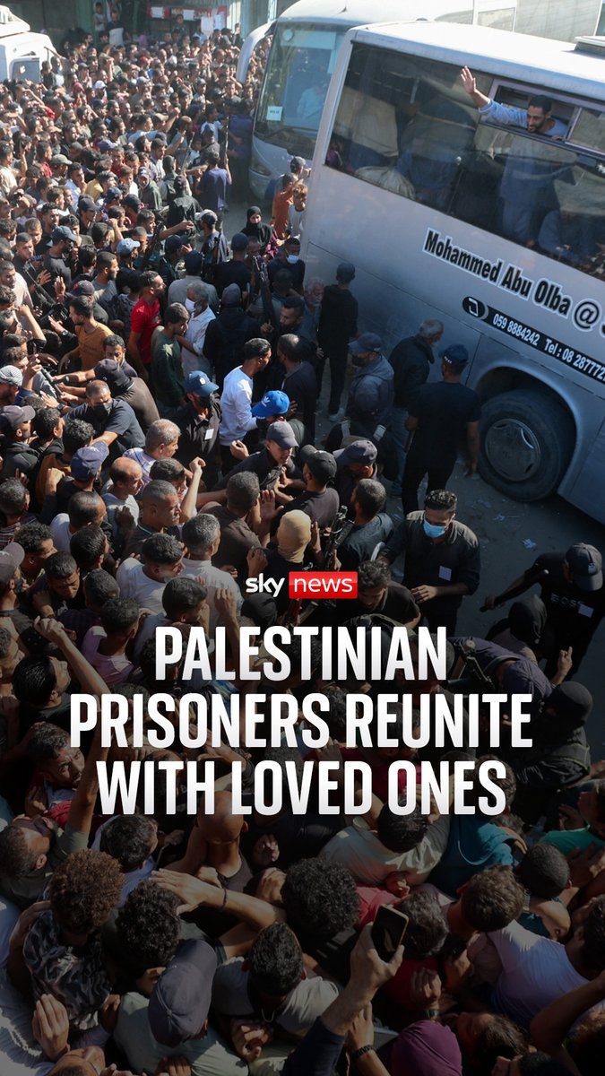Released Palestinian prisoners wept as they hugged their loved ones in the West Bank. As part of the hostage and prisoner exchange, Israel is expected to free 250 Palestinian prisoners and 1,700 Gazans detained after the October 7 attacks.