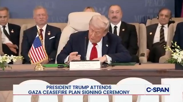 .President Donald J. Trump attends Gaza ceasefire signing ceremony in Egypt.