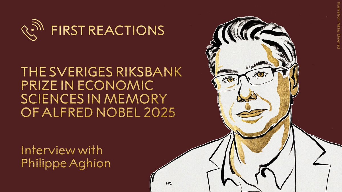“It’s fantastic, Peter, isn’t that great? Yes! Yes!” Listen to the moment Philippe Aghion shares his joy with his friend and co-laureate Peter Howitt, captured as part of this call made shortly after the public announcement of the 2025 economic sciences prize. In this interview, Aghion also discusses the implications of their ‘creative destruction’ model of sustained economic growth – and reveals his surprise at the news.