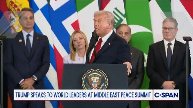 .President Donald J. Trump addresses world leaders at Middle East Peace Summit in Egypt: "Together, we have achieved what everyone said was impossible: at long last, we have peace in the Middle East."