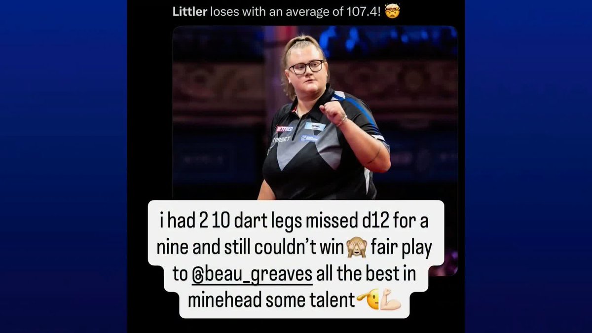 "Some talent!" 💪 Luke Littler reacts to being knocked out of the World Youth Championship in the semi-finals by Beau Greaves 🎯