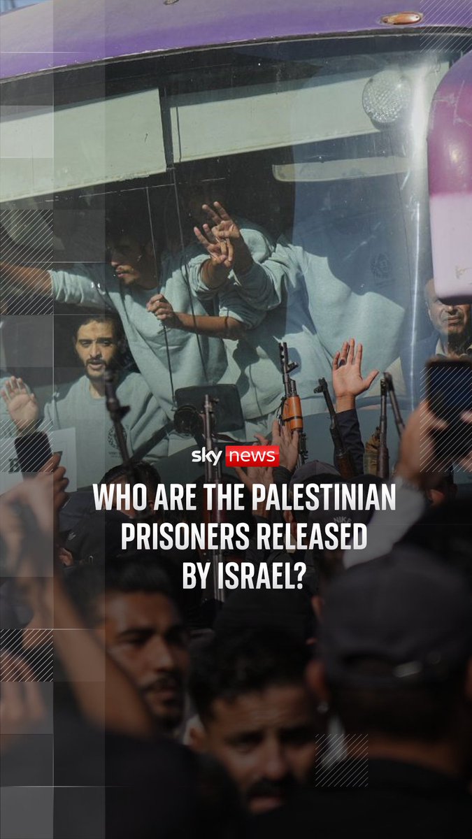 At least 154 of the Palestinians will be deported to Egypt from the West Bank as part of the deal. Israel has released 250 Palestinians serving life sentences and more than 1,700 detained since the October 7 attacks. Sky's Adam Parsons reports