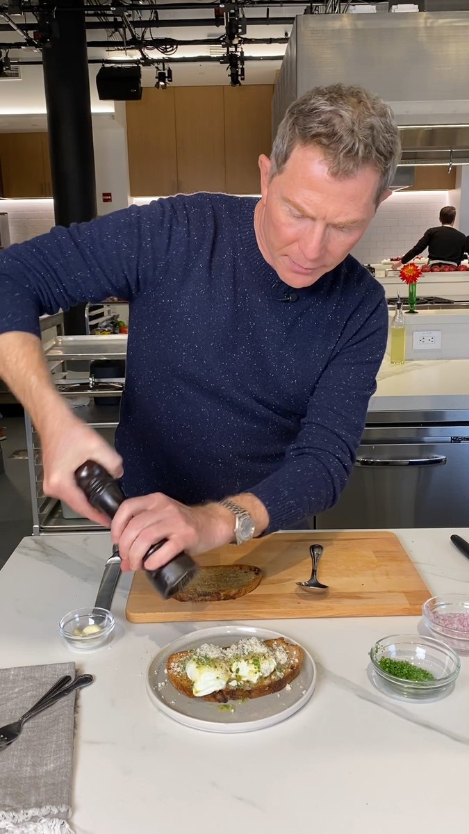 Poached eggs, Bobby Flay's way 🤌 Don't miss a NEW episode of #BobbysTripleThreat tomorrow at 8|7c! Get the recipe: