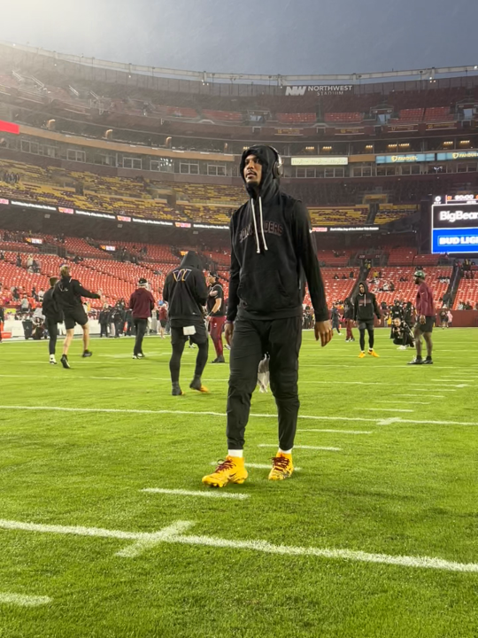 Jayden Daniels in the rain, CINEMA 🌧️ Watch Bears-Commanders at 8 PM ET on ABC and the ESPN App 🍿