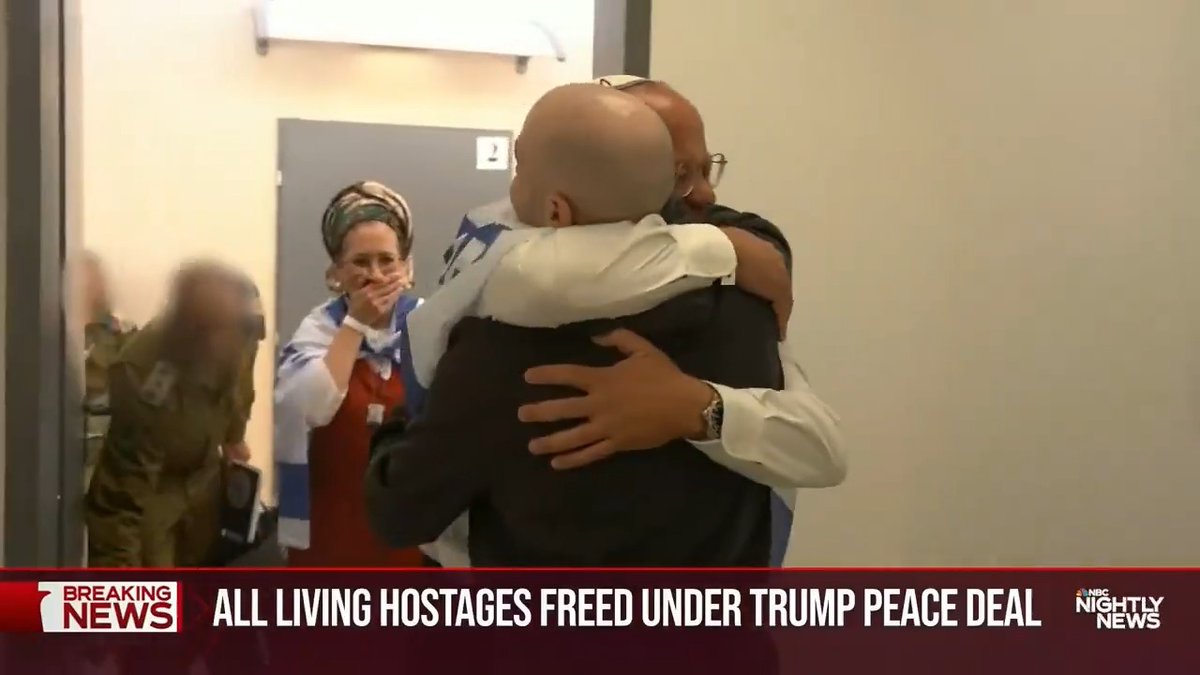 NBC NEWS: "All of these reunions a result of President Trump's peace deal — a remarkable diplomatic achievement." An incredible day for the entire world — one for the history books.