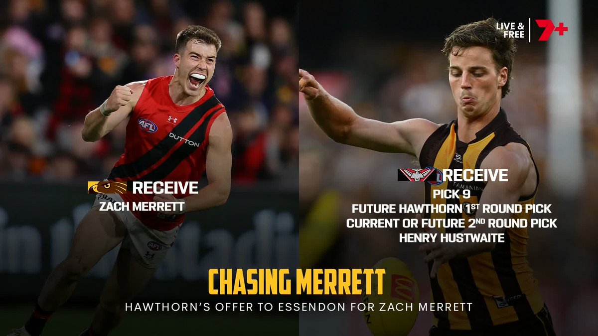 "Not answering calls. Not returning calls." 🗣️ Sam Edmund on Essendon's response to Hawthorn's trade offer for Zach Merrett