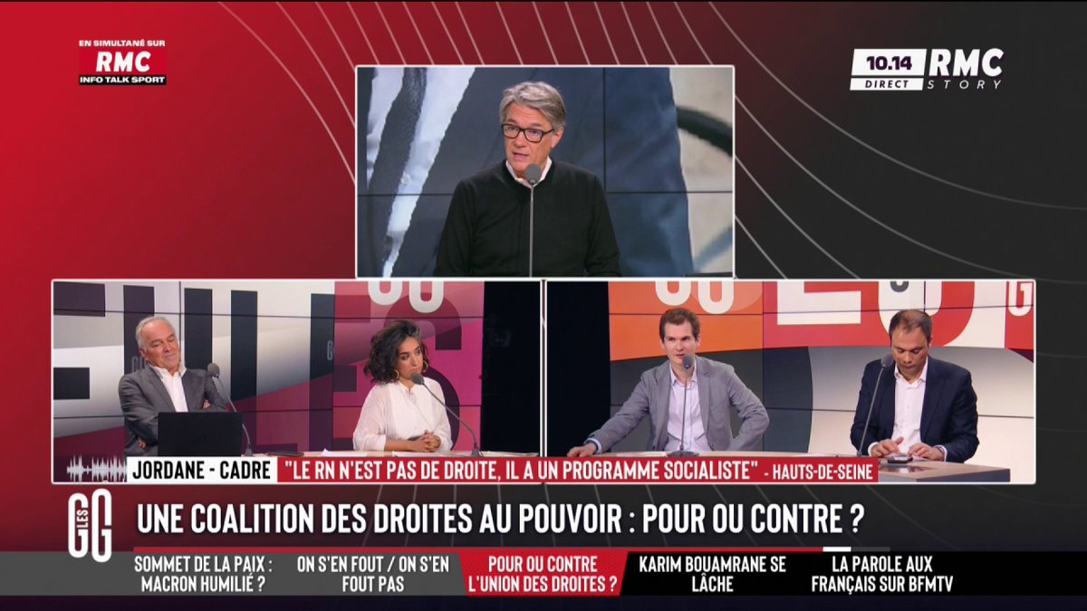 🇫🇷 Une majorité des Français favorable à une coalition des droites à la tête de l’État 📞 Jordane : "Je ne considère pas le RN comme un parti de droite ! C'est un parti de gauche économique... Ils ont un programme économique qui est complètement socialiste !" #GGRMC