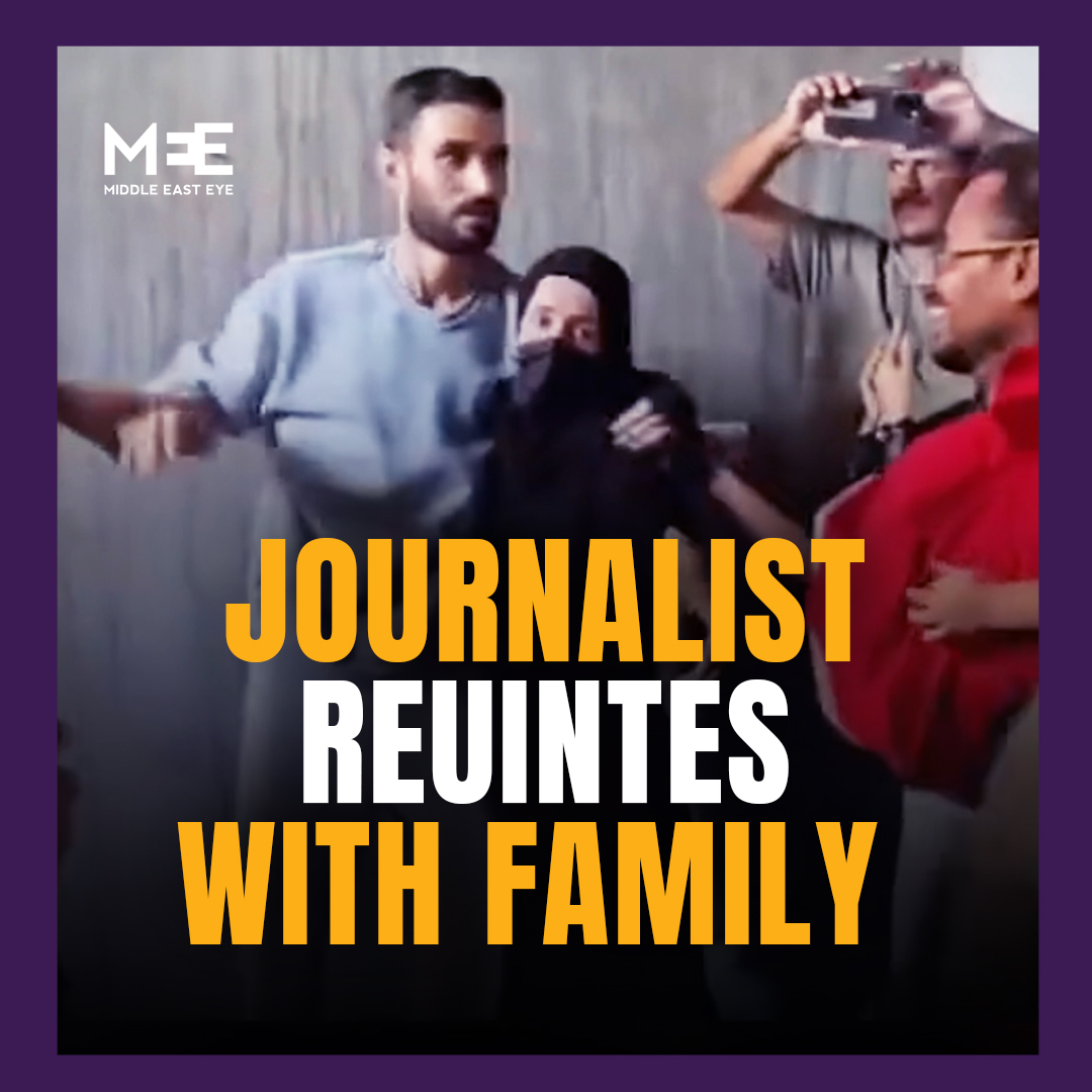 Palestinian photojournalist Shadi Abu Sido reunited with his family, who he was told were killed, following his release from Israeli captivity on Monday