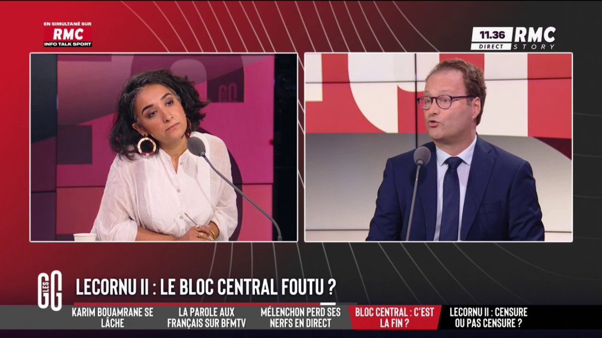 🎙️ Sylvain Maillard, député Ensemble : "Si c'est la gauche d'Olivier Faure, nous censurerons !" 🗣️ Chirinne Ardakani : "Vous demandez à ce que la gauche ne vous censure pas mais vous-même, s'il y avait un gouvernement de gauche vous le censureriez..." #GGRMC
