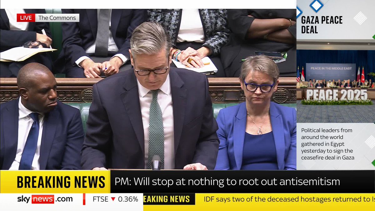BREAKING: "We have the chance, and it is a chance, to bring a terrible chapter in history to a close." Prime Minister Sir Keir Starmer says the Gaza peace deal is moment of profound relief, but tempered by the knowledge of "two years of living hell."