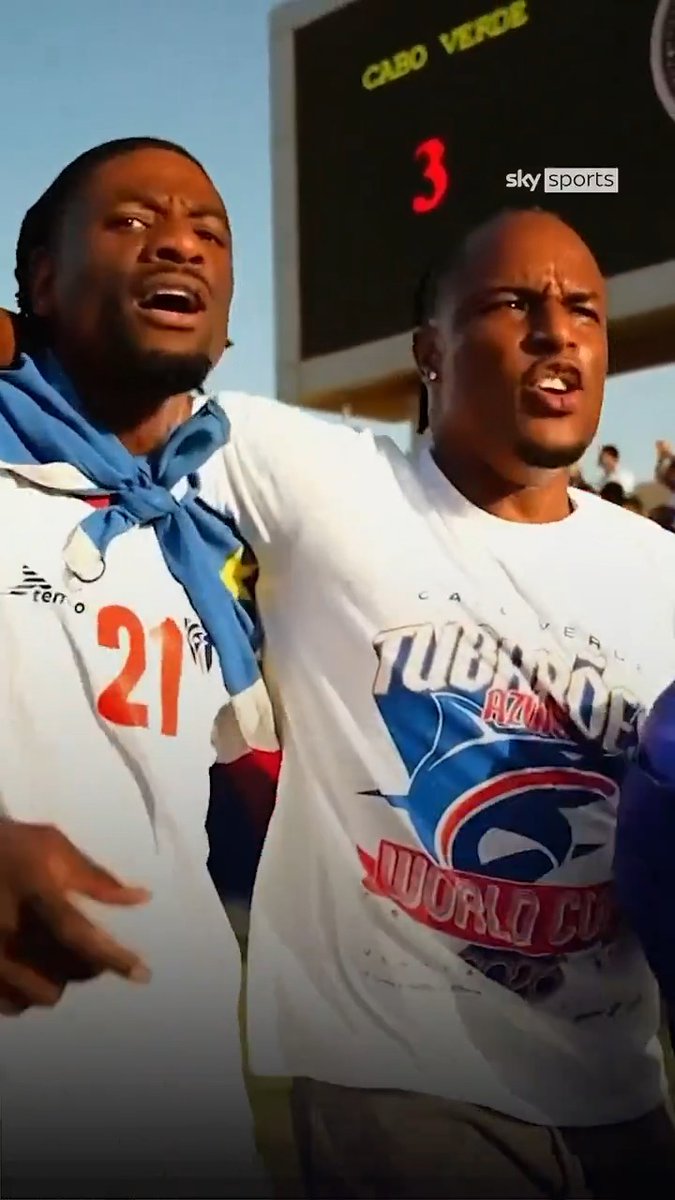 Cape Verde fans and players celebrated securing qualification for their first-ever World Cup, following their 3-0 win over Eswatini 🇨🇻