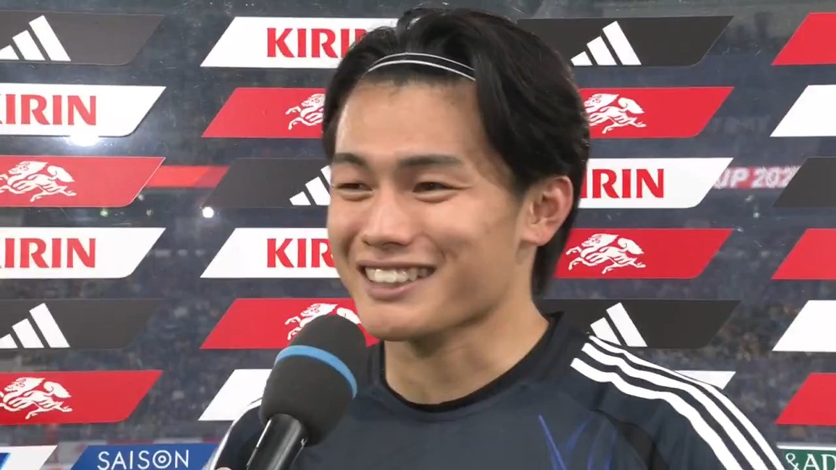🏆キリンチャレンジカップ2025 🇯🇵 #サッカー日本代表 vs ブラジル🇧🇷 2戦連発、そして逆転ゴールをあげた #上田綺世 の試合後インタビュー❗️🎙️ 📺地上波 #テレビ朝日 系列で生中継! #最高の景色を #SAMURAIBLUE