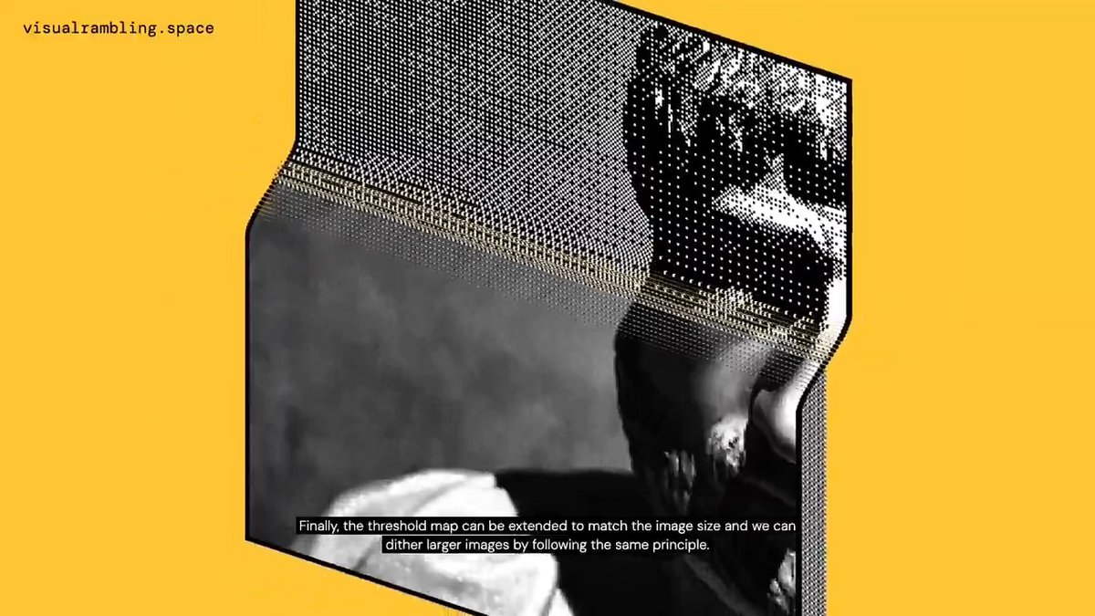 almost finished the first part of my next visual article on dithering, created with #threejs &amp; #animejs it took much longer than expected, so i decided to split it into 3 parts (otherwise i’ll never finish this 😅) anyway, 1st part should be ready next week! here’s a snippet: