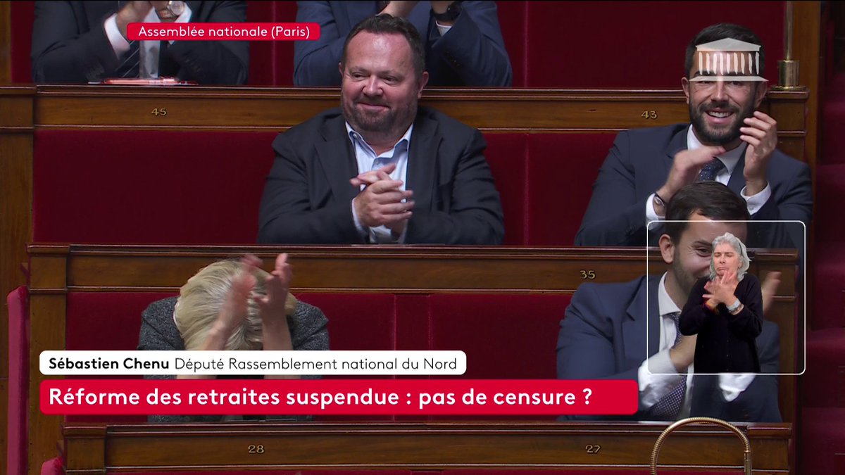 🔴 🗣 “ Le PS acheté à pas cher, sera roulé dans la farine. Vous aurez le maintien de la réforme des retraites, et le déshonneur“, déclare Sébastien Chenu, député Rassemblement national du Nord.