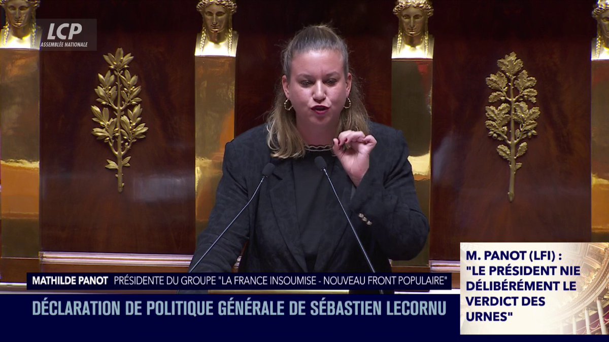 .Mathilde Panot lance une salve de critiques en direction de Sébastien Lecornu : "Vous êtes le seul homme à avoir participé à tous les gouvernements d'Emmanuel Macron, sans exception (...) vous avez fait du peuple votre ennemi." #DirectAN