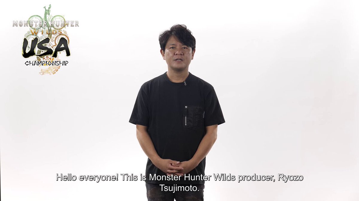 We're just a few days away from the #MHWilds USA Championship on Oct 17! Here's a message from producer Ryozo Tsujimoto ahead of the competition. Competitors, we'll see you in San Diego! For hunters at home, be sure to tune in Friday at 4pm PT to catch the finals! 👉