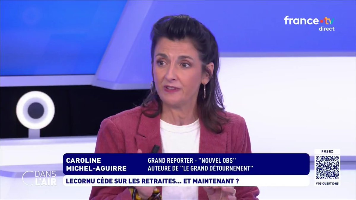 #Retraites :"La #réforme qui prévoyait l'allongement de l'âge de départ de 62 à 64 ans s'arrête à 62 ans et 9 mois. Et l'allongement de la durée de cotisation s'arrête à 170 trimestres. C'est donc un gel au temps T pour essayer d'avoir une adhésion."Caroline Michel-Aguirre #Lecornu #Budget