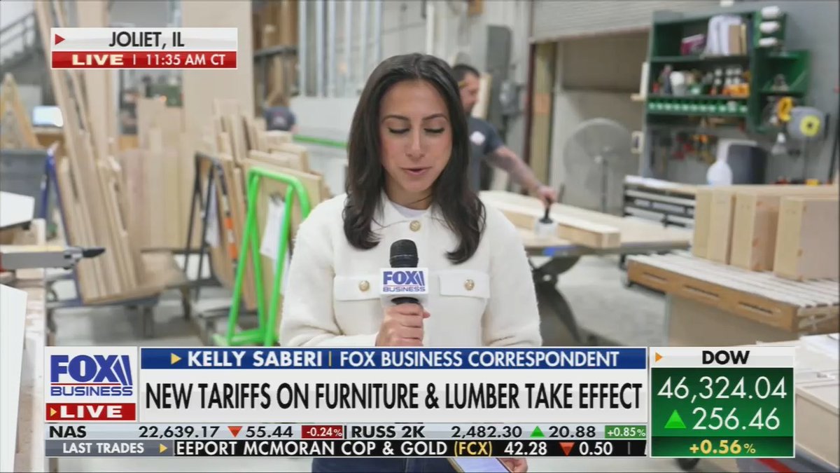 Fox: The tariffs, 10% for lumber, 25% for cabinets, vanities, upholstered furniture. On January 1st, the tariff for cabinets and vanities increase to 50%, all the rest of the furniture to 30%. The cost of building materials has increased 34%. There is a concern that this is not going to be great for the home buying industry