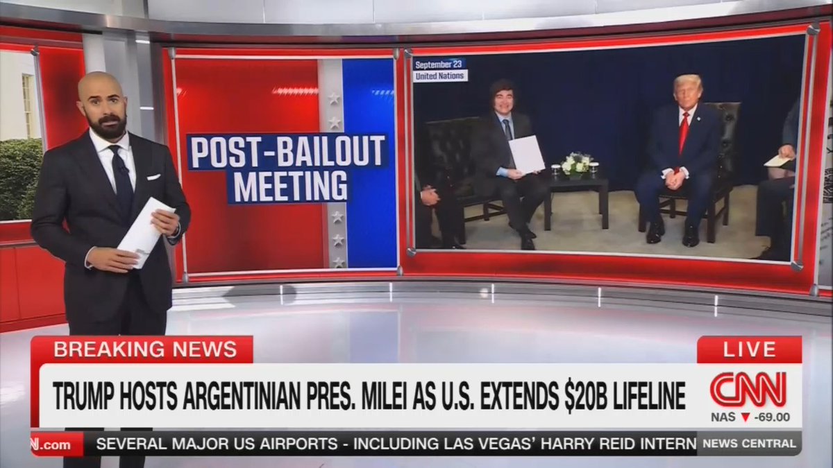 Reporter: Trump is hosting Argentina's president on the heels of a controversial $20 billion bailout from the US to Argentina. American soybean farmers have been struggling ever since the administration had kicked off its trade wars. Soybeans are tied to this Argentinian bailout because China has been buying more soybeans from Argentina than they have from US farmers.