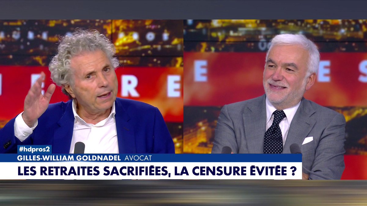 Gilles-William Goldnadel : «Je n'arrive pas à comprendre le raisonnement des Républicains. Quand ils vont se présenter à leurs électeurs, ils vont perdre leur avantage face au RN. La majorité des Français est favorable à la suspension. Elle a été décérébrée intellectuellement.» #HDPros2