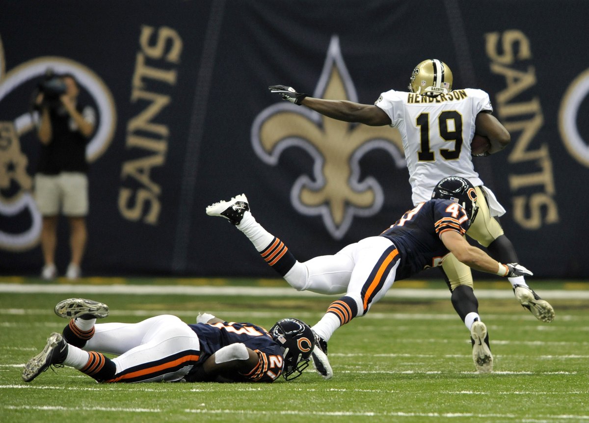 Sept. 18, 2011: Brees and Louisiana's own Devery Henderson go 79 yards in the blink of an eye 💨 📺 #NOvsCHI Sunday at Noon on FOX