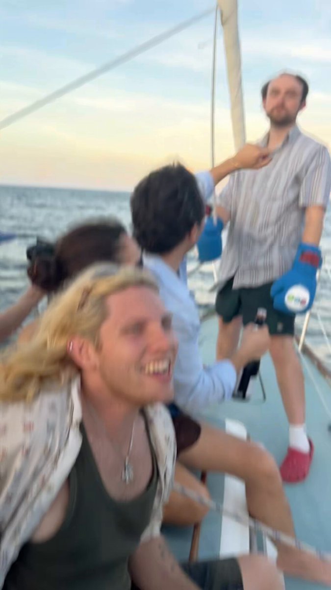 im on a boat with my friends off the coast of Argentina