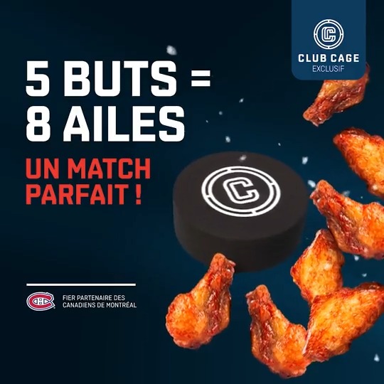 🚨🚨🚨🚨🚨 = 🍗🍗🍗🍗🍗🍗🍗🍗 Pour profiter de cette offre, joignez-vous au Club Cage → #GoHabsGo