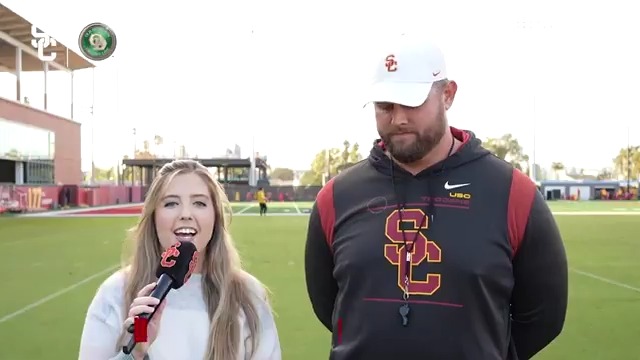 “I’m fortunate to have really good kids in the room. They love to work too, which makes my job easy.” Coach Zach Hanson breaks down his OL room and the success it has had with Keely Eure ⬇️ USC Football ✌️ | ODFL, Inc.