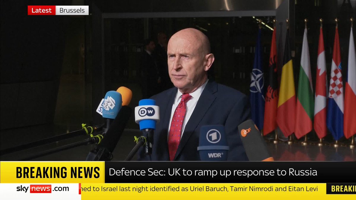"Putin should be in no doubt. If NATO is threatened, we will act" Defence Secretary John Healey says Britain will keep supplying drones to Ukraine and flying jets over Poland until the year's end to counter increasing Russian aggression 📺 Sky 501 & YT