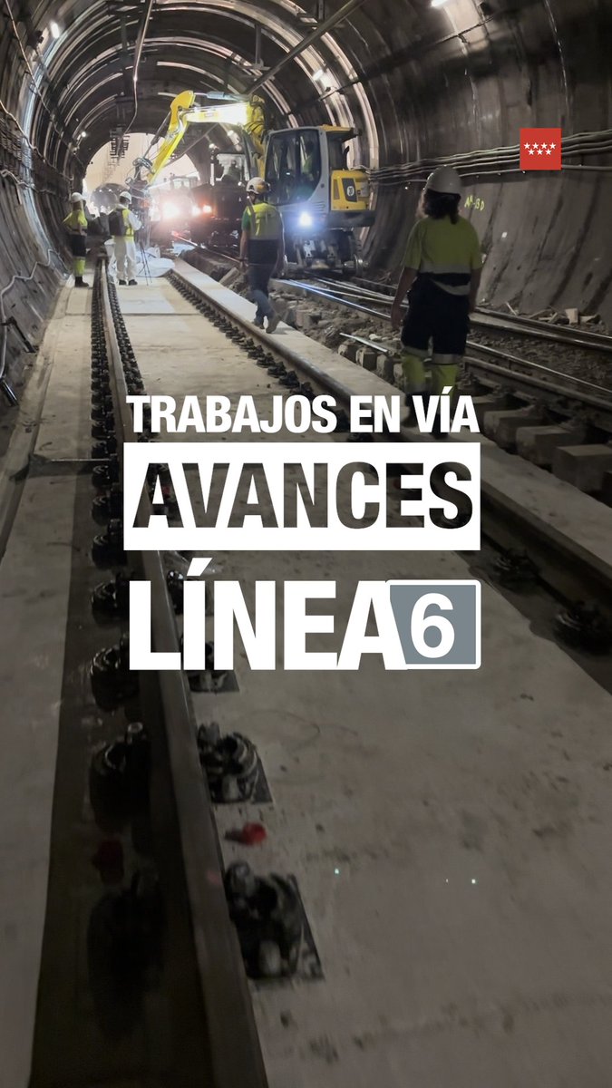 🚧 Llegamos al ecuador de la segunda fase de las obras de L6. ✅ Ya hemos terminado los trabajos en la vía 1 y empezamos en la 2. ✅ En las estaciones también hemos ejecutado ya la mitad del trabajo. 👍 ¡Avanzamos! #ObrasL6 #TrabajamosParaTi
