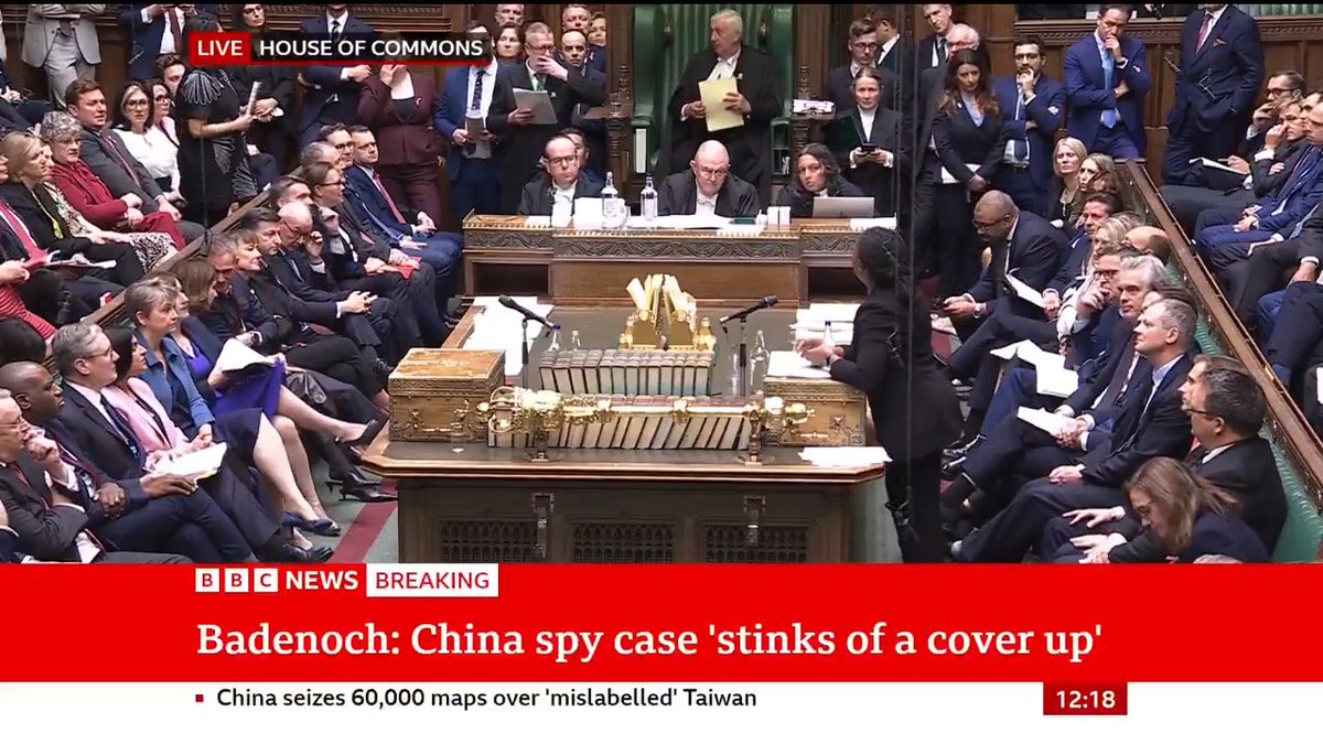 "This government is too weak to stand up to China,” says Kemi Badenoch Tory failure to update the law caused China spy case to collapse, says PM Keir Starmer “Had they done that... this case would have proceeded," he adds #PMQs