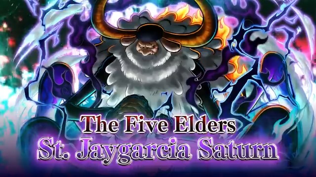 [St. Saturn Trailer - Repost and Like Campaign] Extreme Legendary Character "The Five Elders St. Jaygarcia Saturn" descends on 10/16 at 05:00 (UTC)! Get Rainbow Diamonds ×20 when reposts and likes reach 30k worldwide! Until 10/19 14:59 (UTC) #BountyRush #ONEPIECE