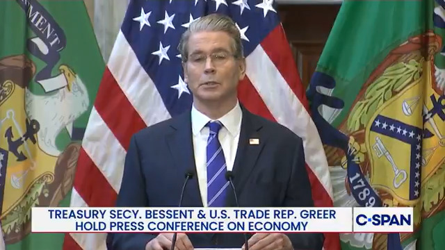 Treasury Secretary Bessent (Treasury Secretary Scott Bessent) on China not negotiating in good faith: “Make no mistake, this is China vs. the world…We are not going to let a group of bureaucrats in Beijing try to manage the global supply chains."