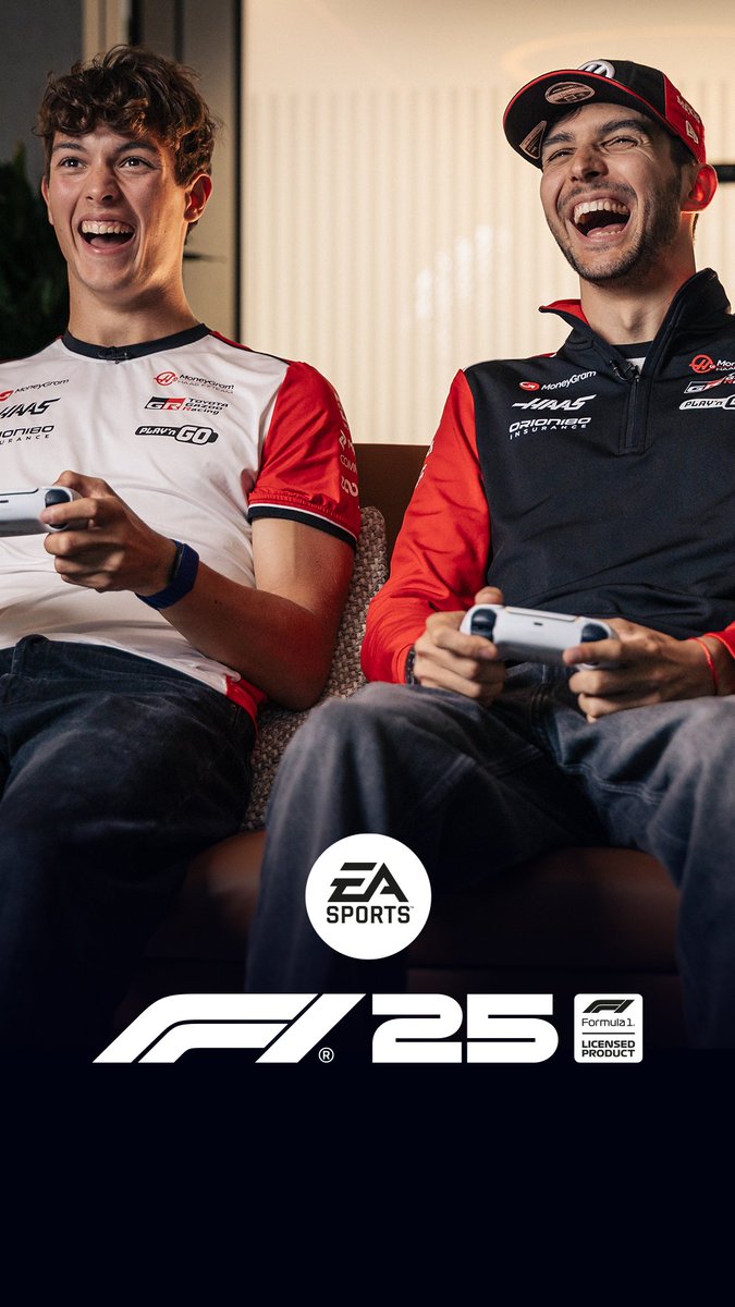 Teammates turned rivals, Ollie Bearman and Esteban Ocon go head-to-head in #F125 😈 Beat the winner's lap time and unlock the MoneyGram Haas F1 Team #USGP livery for yourself 🇺🇸 Available now, look for the Featured Event in F1 World 🌍