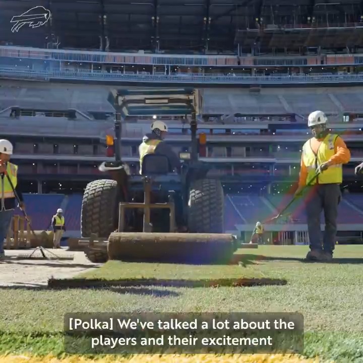"All the hours that went into the design are coming to fruition here." BTS of the sod installation at New Highmark Stadium 👀 | #BillsMafia