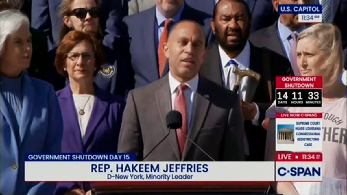 Leader Jeffries: Donald Trump and Republicans shut down the government 15 days ago. They haven't done a damn thing to try and reopen. House Democrats are ready, willing, and able to negotiate a bipartisan spending agreement that actually meets the needs of the American people