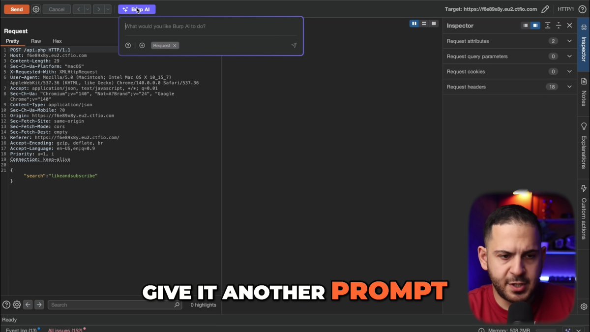 Why spend time manually converting JSON to XML to test for XXE? Just ask Burp AI in Repeater: it handles the transformation and delivers the exploit. Ben Sadeghipour demonstrates this massive shortcut for finding complex, overlooked bugs. 👇