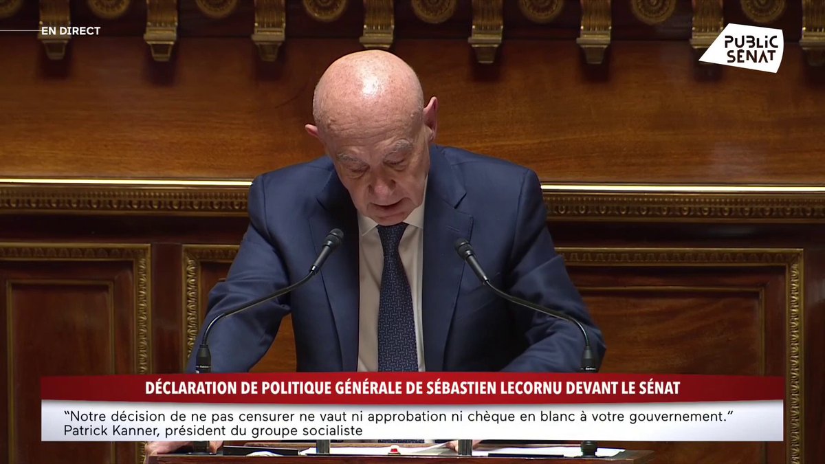 🔴🇫🇷 ALERTE INFO | Claude Malhuret (centriste) : "Le Sénat va vous aider" en s'adressant à Lecornu. Ça sent la douille ultime pour le PS et pas de censure pour des millions de Français. Le Sénat n'est plus un contre pouvoir, il est la voiture balai.