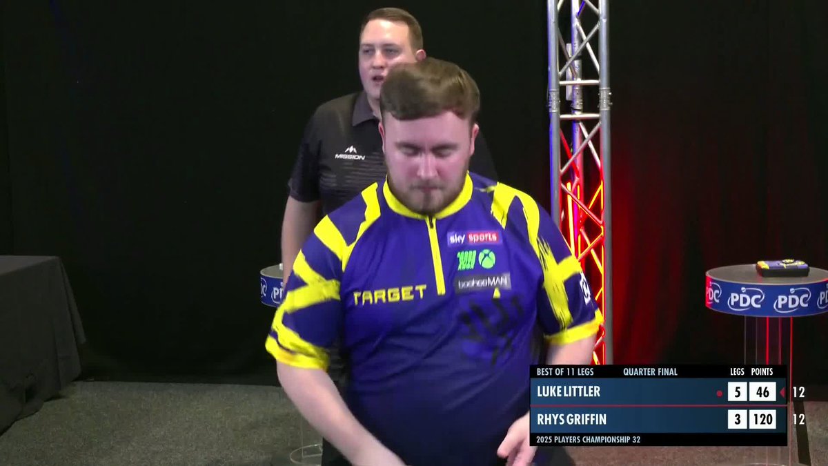 LITTLER ON THE CHARGE! The World Champion's quest to qualify for Minehead continues! The Nuke won five legs on the spin to recover from 3-1 down against Rhys Griffin, confirming his place in the semi-finals of #PC32. 📺 #PC32
