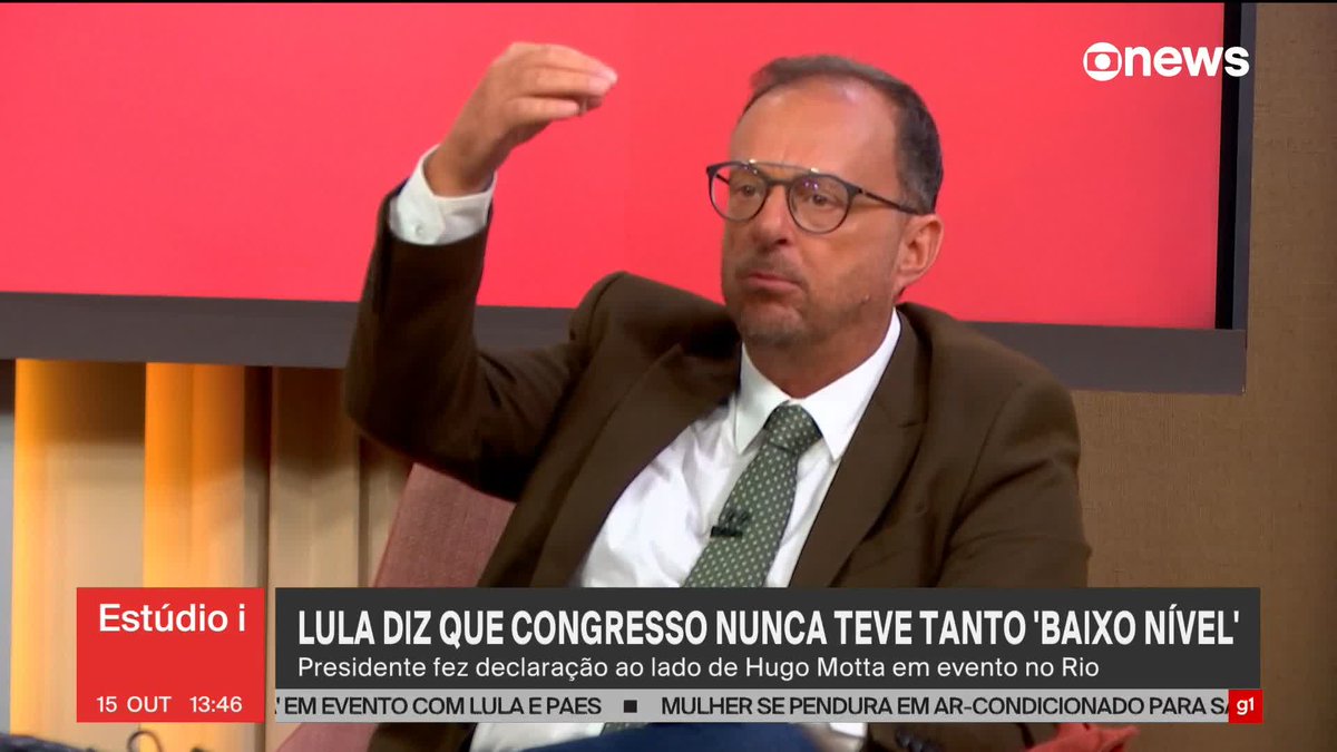"O presidente do poder não pode constranger outro presidente do poder numa cerimônia pública, falando da qualidade da representação", criticou Octavio Guedes sobre a fala de Lula de que nunca viu um Congresso de qualidade tão "baixo nível", em evento com o presidente da Câmara, Hugo Motta, no Rio. #Estúdioi ➡ Assista à #GloboNews: