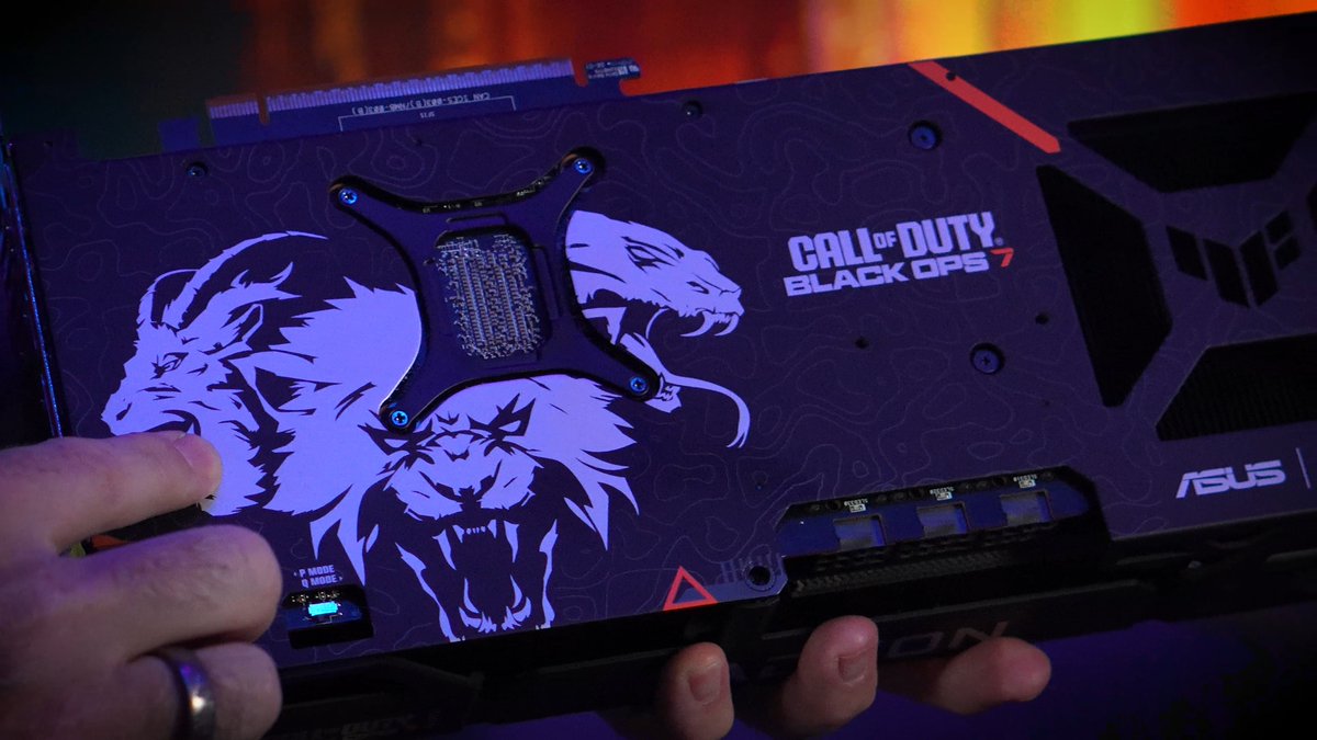 Have you ever seen a more stunning GPU? We loved showing off ASUS' custom #BlackOps7 9070 XT at Call of Duty Next! #CODNEXT
