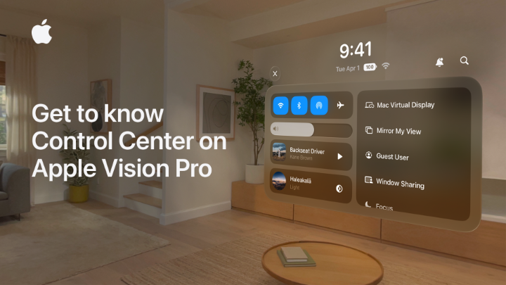 All your controls in one simple view. Check out the redesigned Control Center in #visionOS26 on Apple Vision Pro.