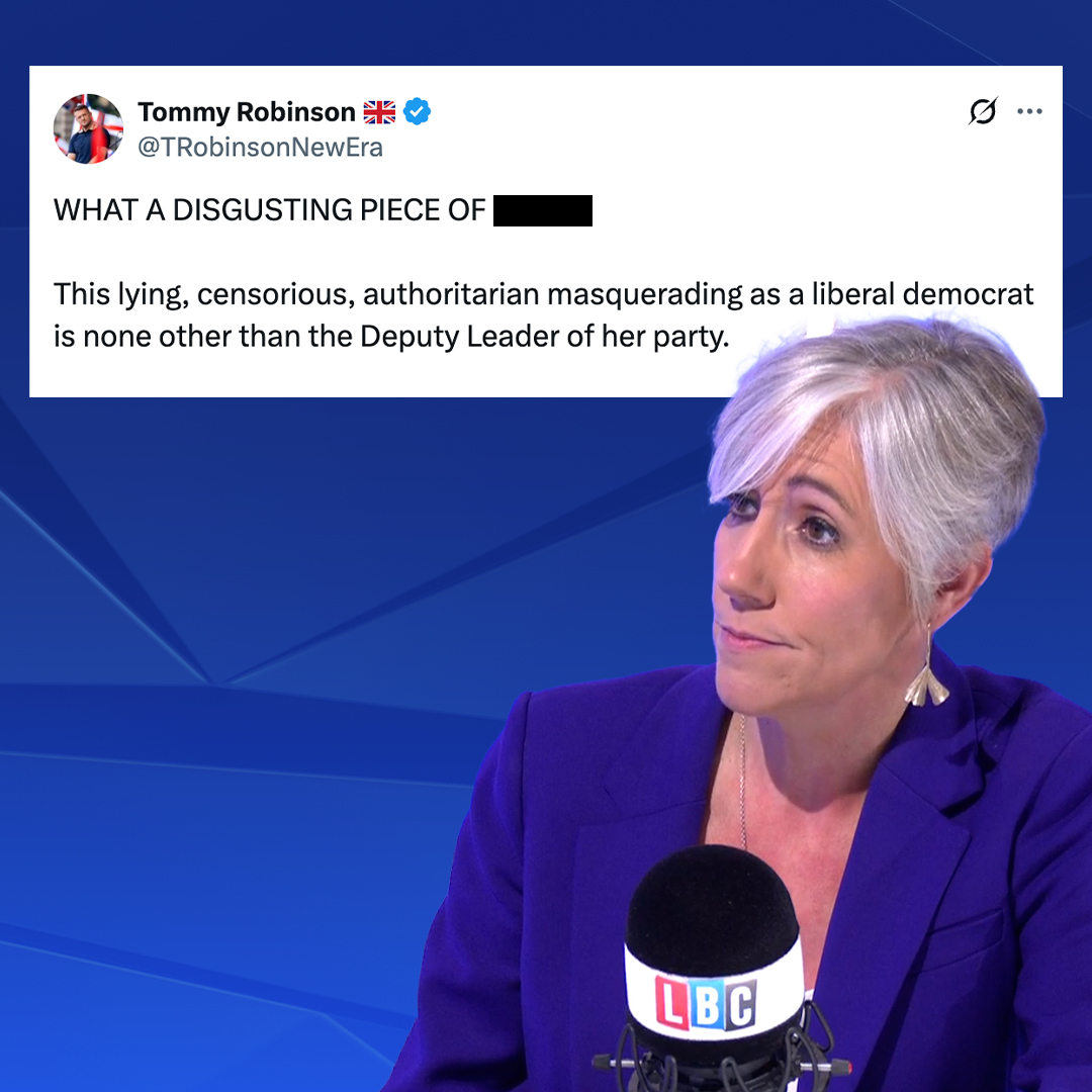 'I stood up for my values, I don't like seeing racism in our society.' Daisy Cooper MP 🔶 responds to Tommy Robinson's 'expletive' reaction to her PMQs question about him.
