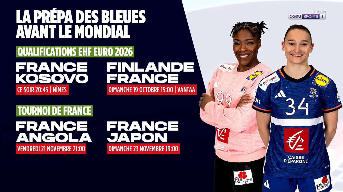🤾♀️🏆 #HandAction 🇫🇷 🇽🇰 Suivez l'avant match de France-Kosovo en direct sur beIN SPORTS 1 !