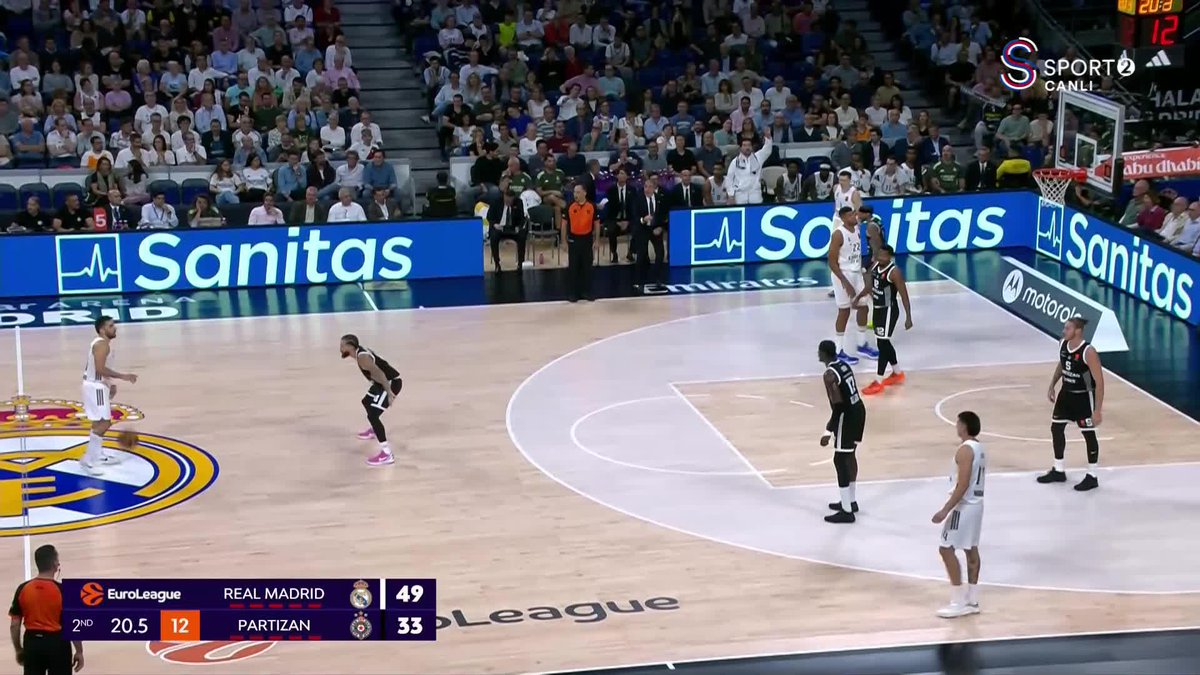 🔥 Real Madrid, Partizan karşısında ilk yarıyı 52-33'lük skorla önde kapattı!