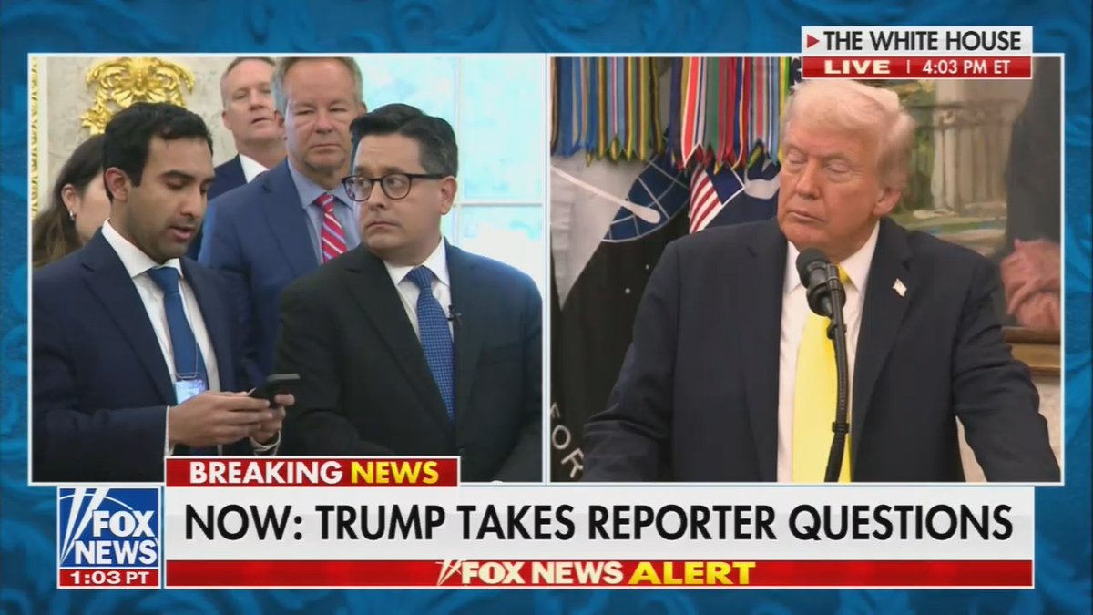 Q: On the Venezuelans boats, why not have the Coast Guard stop them? This way you can confirm who's on the boat and ensure that they're doing what they suspect. Trump: They have faster boats. I don't know about the fishing industry. If you want to go fishing, a lot of people aren't deciding to even go fishing. It never worked when you did it in a very politically correct manner. The boats get hit and you see that fentanyl all over the ocean. It's like floating in bags. It's all over the place and it's tremendous