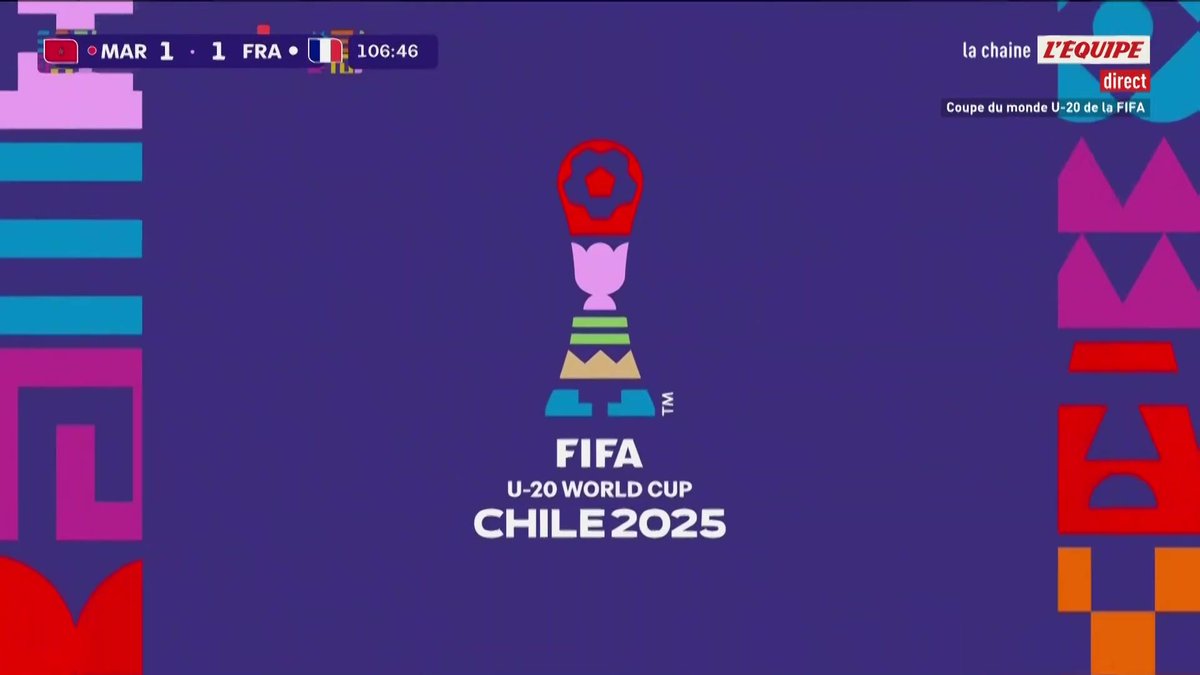 Carton rouge pour Nzingoula 🟥​ Les Bleuets vont terminer la prolongation à 10 face au Maroc en demi-finales de la Coupe du monde U20 Le direct : #lequipeFOOT